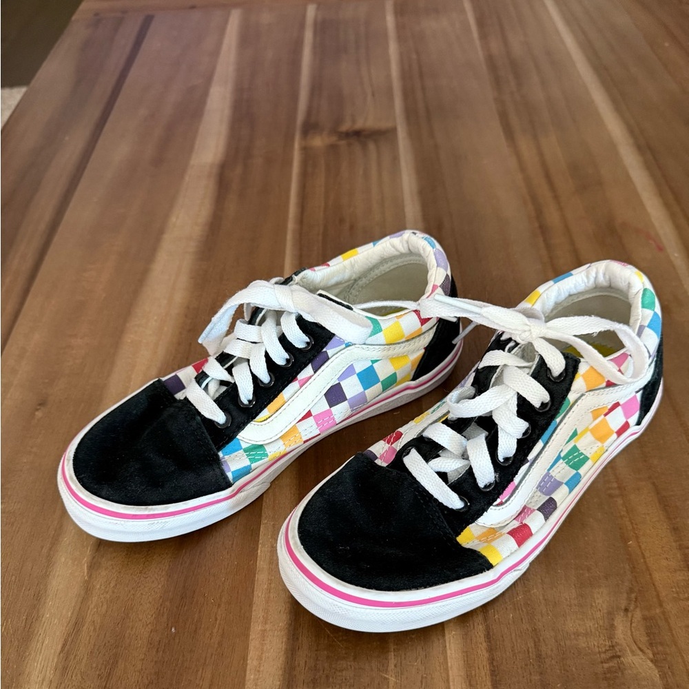 Vans Kids Sneakers with Multicolor Checkered Pattern size kids 3